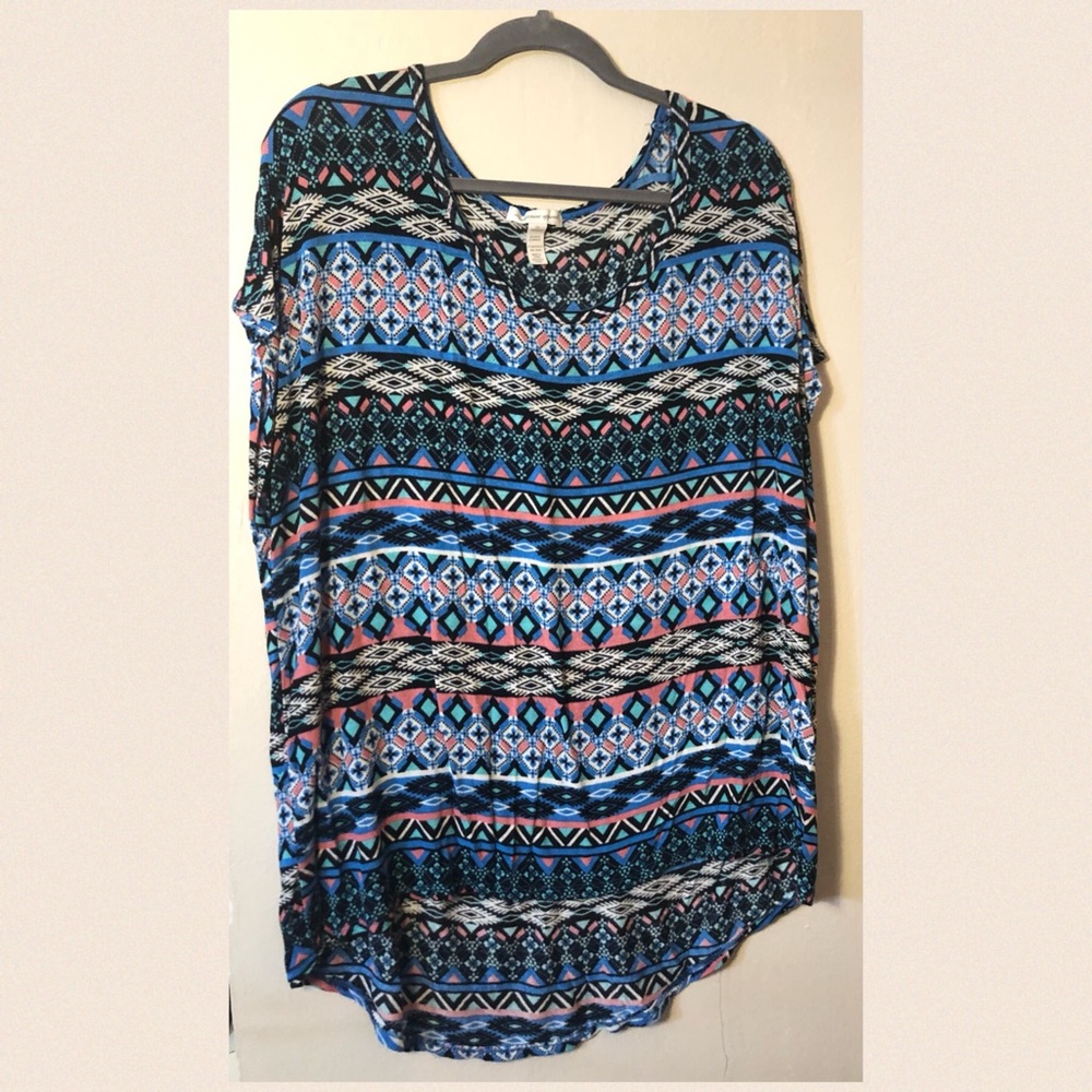 Stretchy print blouse